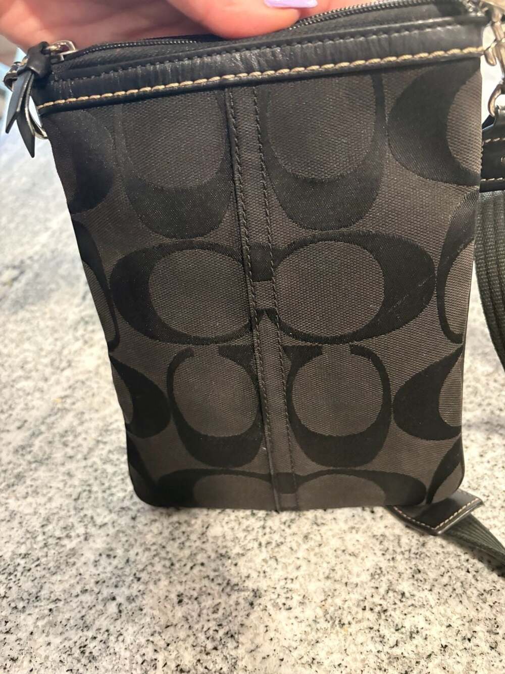Coach Signature Black Canvas Crossbody Bag - Picture 4 of 4